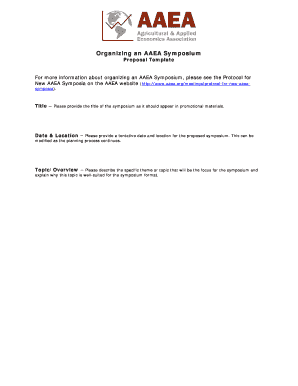 Organizing an AAEA Symposium Proposal Template - aaea