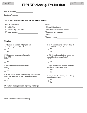 IPM Workshop Evaluation