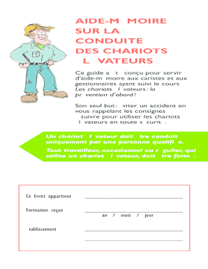AIDE-MÉMOIRE SUR LA CONDUITE DES CHARIOTS ÉLÉVATEURS