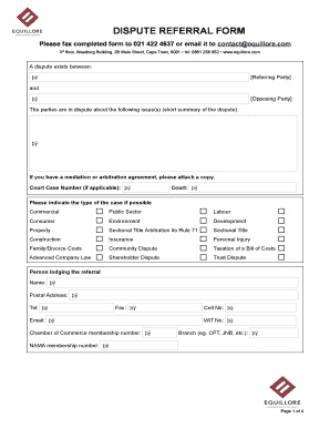Dispute Referral Form