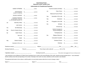 Saint Patrick Parish Electronic Funds Transfer Form