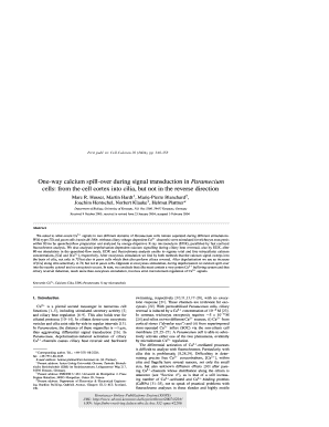 One-way calcium spill-over during signal transduction in Parameciumcells