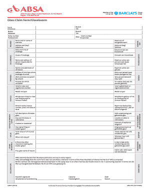 Glass Claim Form