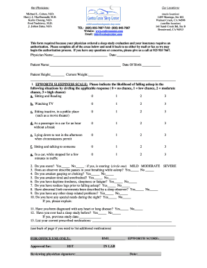 Sleep Study Authorization Form