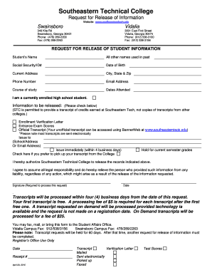 Request for Release of Student Information