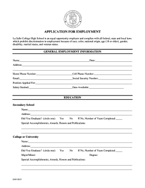 Employment Application Form