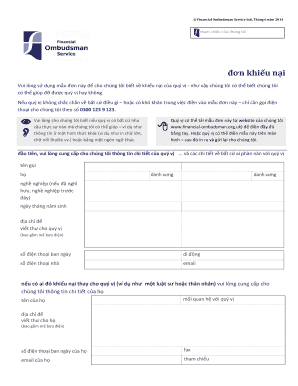 Financial Ombudsman Complaint Form