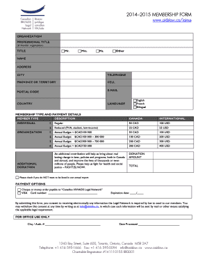 2014–2015 Membership Form