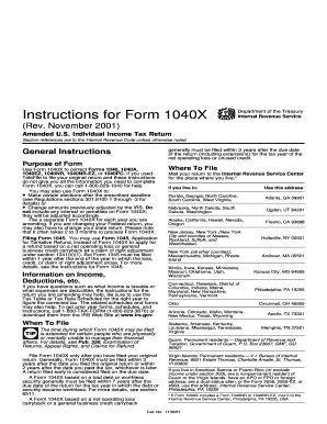 Instructions for Form 1040X