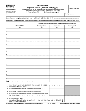 Schedule A International Boycott Factor Form 5713