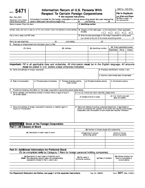 Form 5471 Information Return of U.S. Persons With Respect to Certain Foreign Corporations