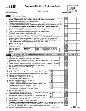 Form 8835 Renewable Electricity Production Credit
