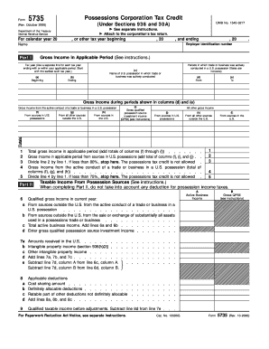 Form 5735 Possessions Corporation Tax Credit