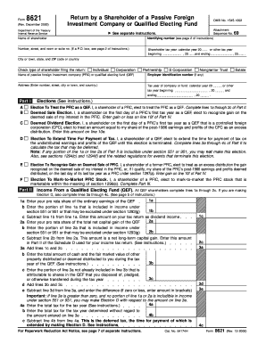 Form 8621 Passive Foreign Investment Company