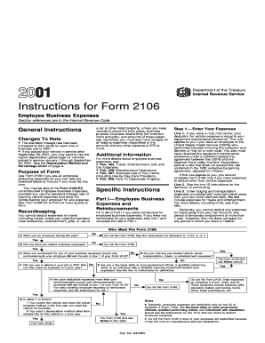 Instructions for Form 2106 Employee Business Expenses
