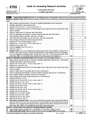 IRS Form 6765 Credit for Increasing Research Activities