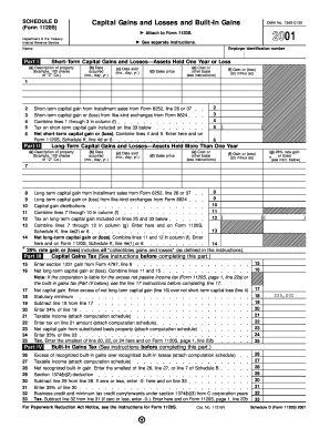 Schedule D Capital Gains and Losses
