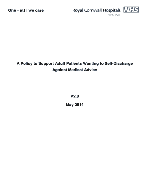 discharge against medical advice form Templates - Fillable & Printable ...