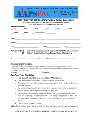 AAPS Political Action Committee Contribution Form