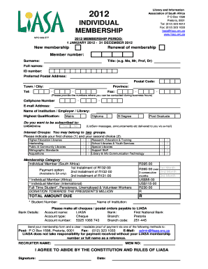LIASA Membership Application Form