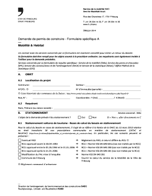 Demande de permis de construire - Formulaire spécifique A