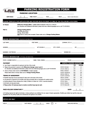 Parking Registration Form