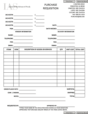 Purchase Requisition Form