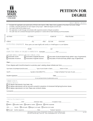 Petition for Degree Records