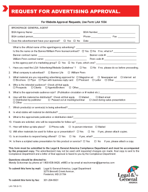 Request for Advertising Approval