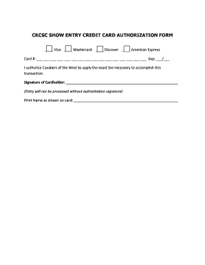 Credit Card Authorization Form