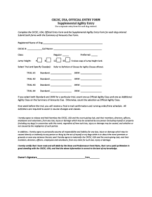 CKCSC USA Official Entry Form
