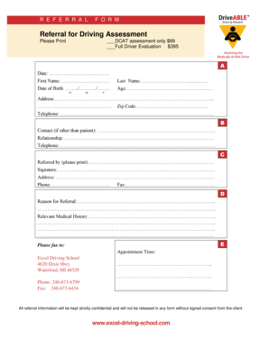 Referral for Driving Assessment
