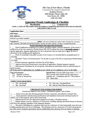 Generator Permit Application