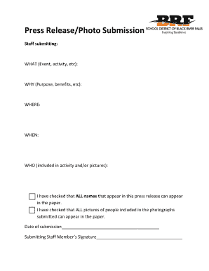 Press Release Photo Submission Form