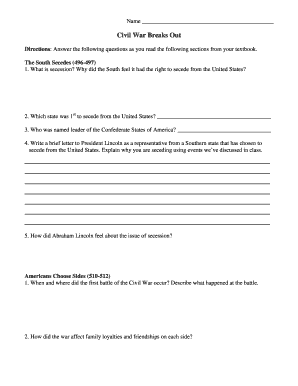 Civil War Study Guide