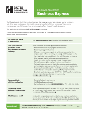 Massachusetts Business Express Health Insurance Application