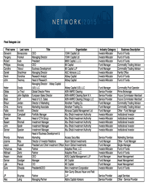 Delegate List Template