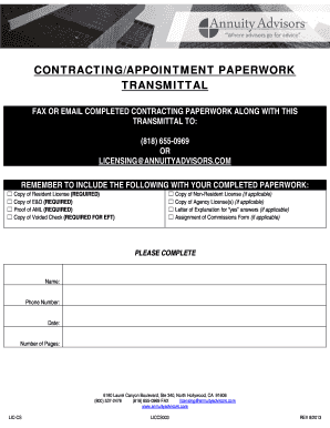 North American Agent Contract Application