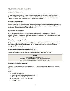 Overtime Averaging Agreement