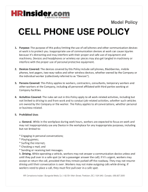 Cell Phone Use Policy