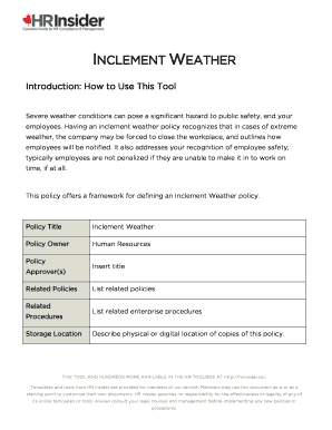 Inclement Weather Policy Template