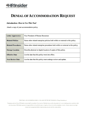 Denial of Accommodation Request Letter