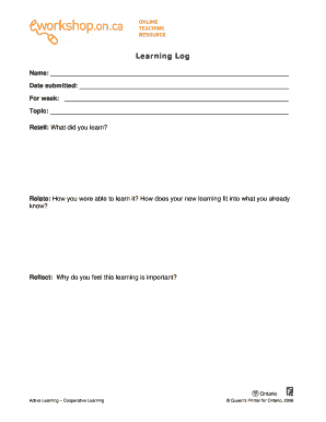 Learning Log Template