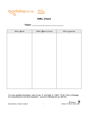 KWL Chart Template