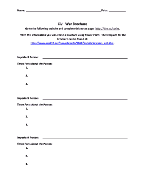 Civil War Brochure Template