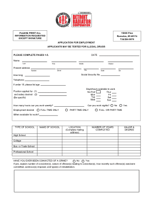 Application for Employment