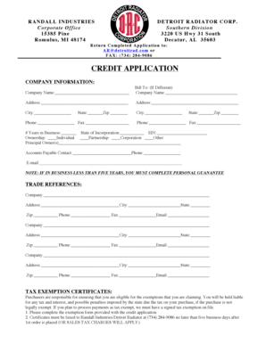 Credit Application Form