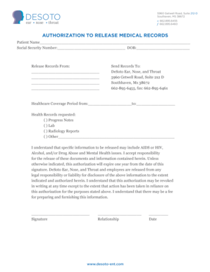 Authorization to Release Medical Records