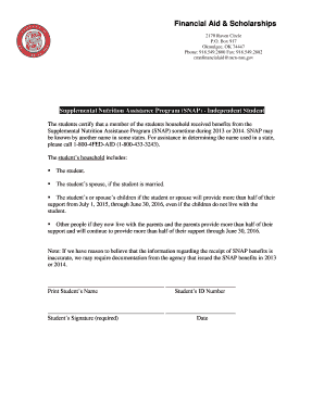 SNAP Benefits Certification Form