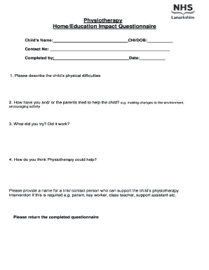 Physiotherapy Home Education Impact Questionnaire